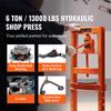 SucceBuy Hydraulic Shop Press 6T H-Frame Hydraulic Garage/Shop Floor Press Shop Press with Press Plates for Garage Shop Workshop