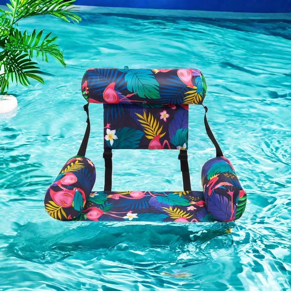 1pc Pool Chair Floating, Inflatable Floating Pool Chair, Summer Lounge Chair, Pool Floating Hammock for Swimming Pool Beach