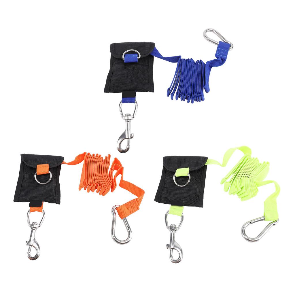 Scuba Diving Lanyard 2.6M Nylon BCD Side Mount Anti Lost Strap Underwater Safety Rope with Stainless