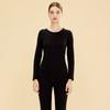 Women Men Thermal Underwear Set Wool Silk Blend Base Layer Long Sleeve Crew Neck Fall Winter