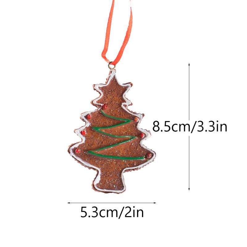 Christmas Tree Resin Hanging Ornaments Snowflake Gingerbread Reindeer Bear For Home Table Party Kids Festive Holiday Gift