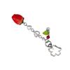 Cute Strawberry Phone Chain Ornament Heart Beaded Cellphone Pendant Phone Lanyard Bag Charm for Fashionable Individuals