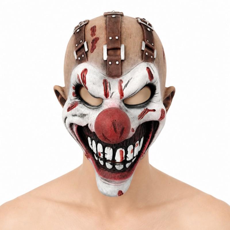 Halloween Red Nose Clown Horror Latex Mask Party NPC Escape Room Haunted House Cosplay