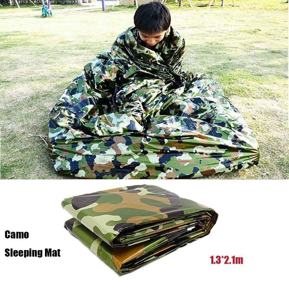 Portable Survival Sleeping Bag Waterproof Camouflage Camping Hiking Blanket Outdoor Tool