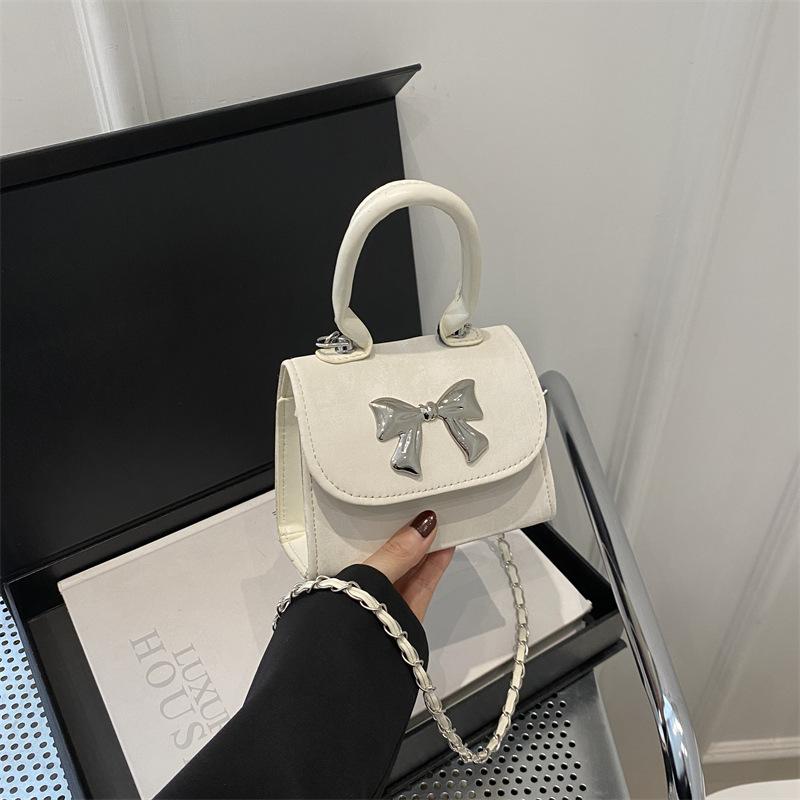 В этом году популярная женская сумка, весенняя, новая модная ретро-мини-сумка через плечо с бантом, декоративная маленькая квадратная сумка