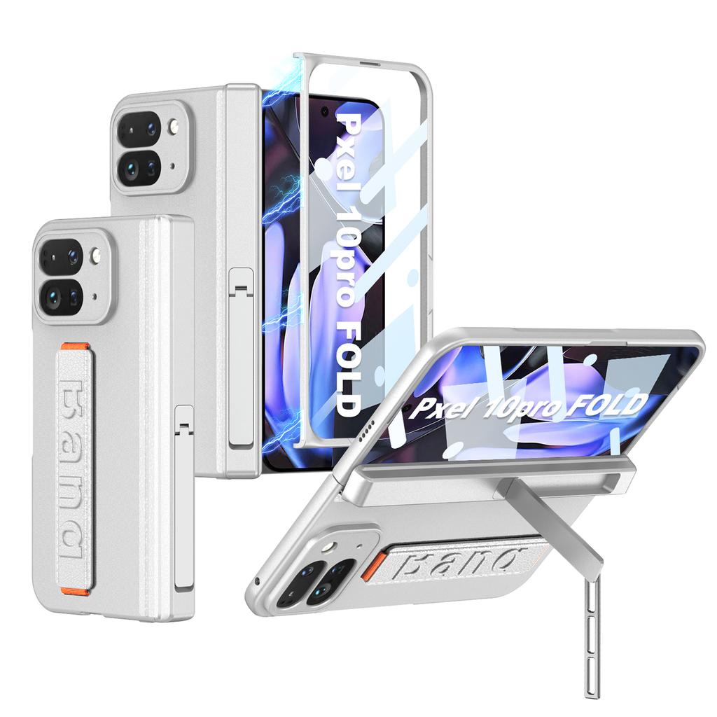 Magnetic Hinge Stand All-included Case for Google Pixel 10 9 Pro Wrist Strap Armor Screen Glass Cover for Pixel 10 Pro Fold Case