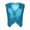 Womens Glitter Sequins Vest Pointed Hem Waistcoat for Jazz Dance Choir Performances