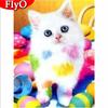 5D DIY Алмазная вышивка кошка полный круглый квадратный подарок ручной работы алмазная живопись животное изображение горный хрусталь украшение дома