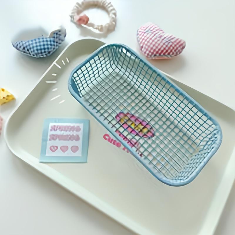 Desktop Storage Basket Retro Stationery Storage Boxes Multifunctional Cosmetic Organizers Office Desk Decor Home Sundries Basket