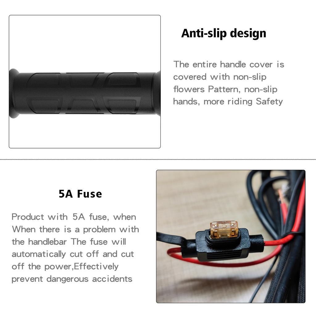 Motorcycle Electric Heating Grips 12V 22mm Handlebar Warmer ATV Bike Scooter Handle Hand Warmer Winter