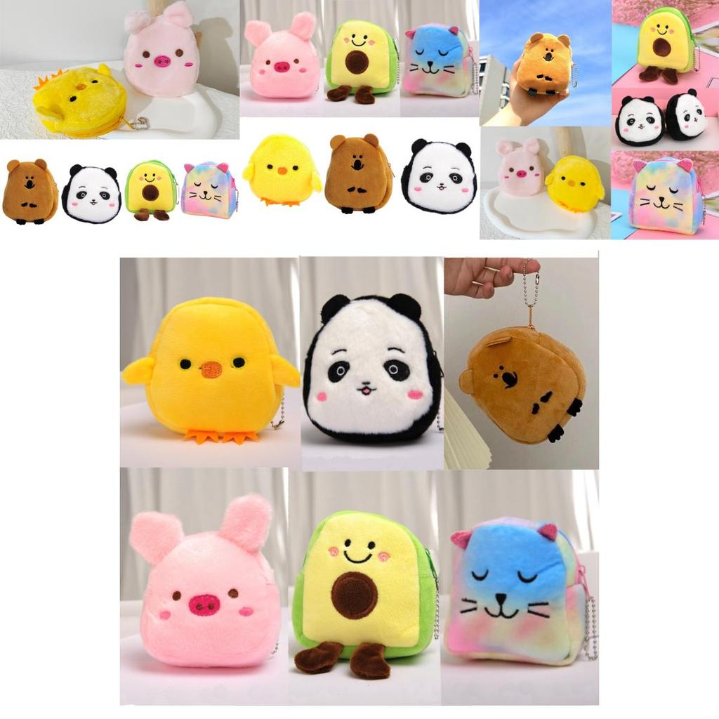 Пушистый кошелек для монет Милый и модный плюшевый кошелек для ежедневного использования С животным принтом