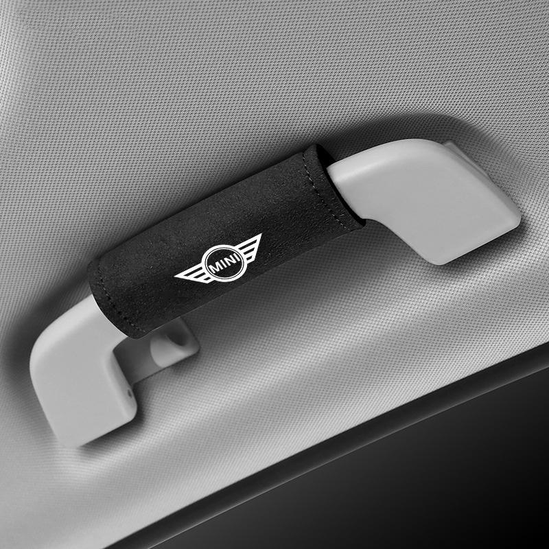 2pcs Leather Car Roof Armrest Inner Door Pull Handle Protection Cover for BMW MINI Cooper Clubman Countryman R55 R56 R60 R61 F56