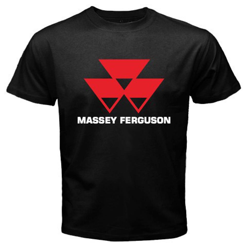 Massey Ferguson Red Logo Black Cotton T-shirt