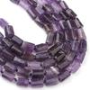 8*11mm Natural Amethyst Cylinder Faceted Loose Stone Beads For Jewelry Making 7.5''
