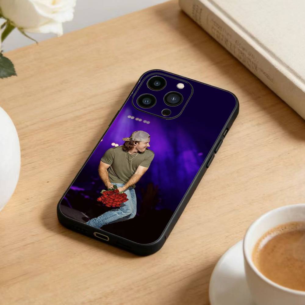 W-Morgan M-Wallen Phone Case For iPhone 17 16 15 14 13 12 Max Plus Silicone Black Cover