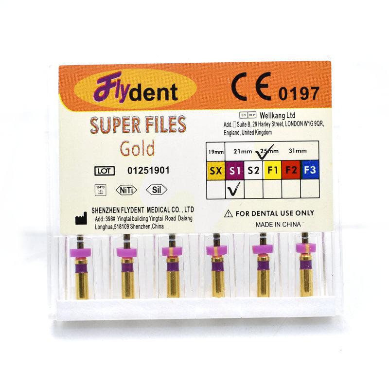 Dental Root Canal File Gold Endo Rotary Super Files Golden Endodontic Files 25Mm Nickel Titainium Instrument Dentistry