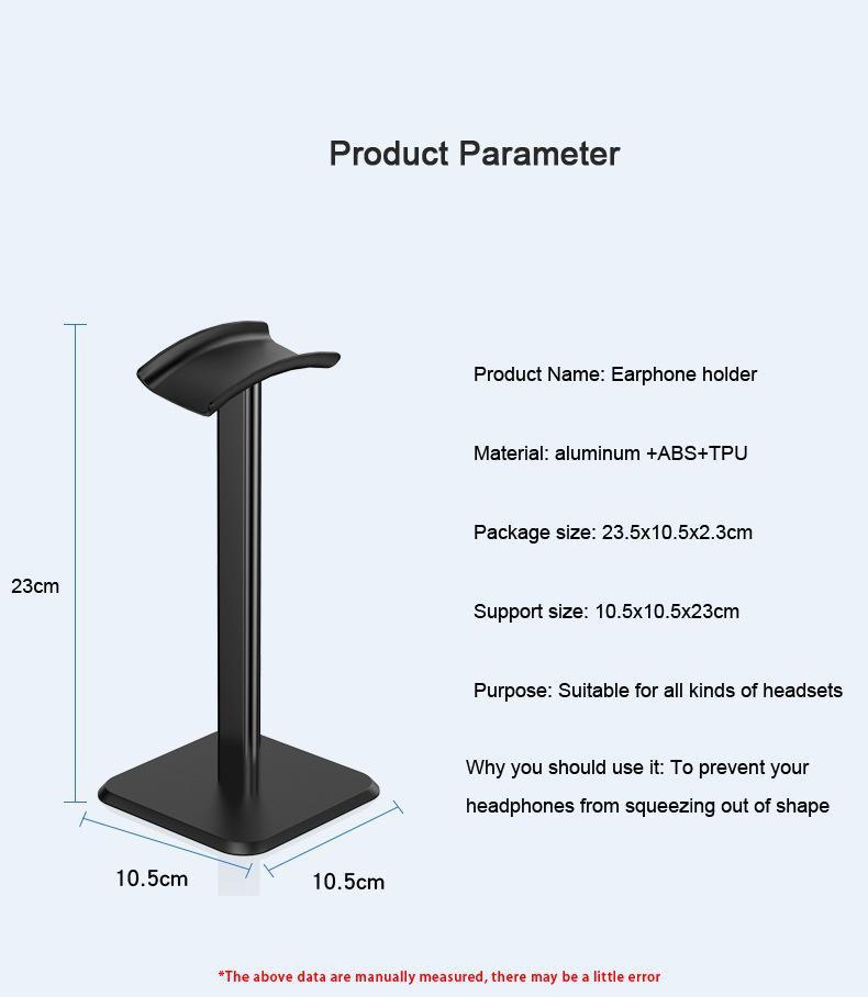 Headphone Stand Universal Aluminuim Headset Holder Aluminum Supporting Bar Flexible Headrest Fashion Headphone Hanger
