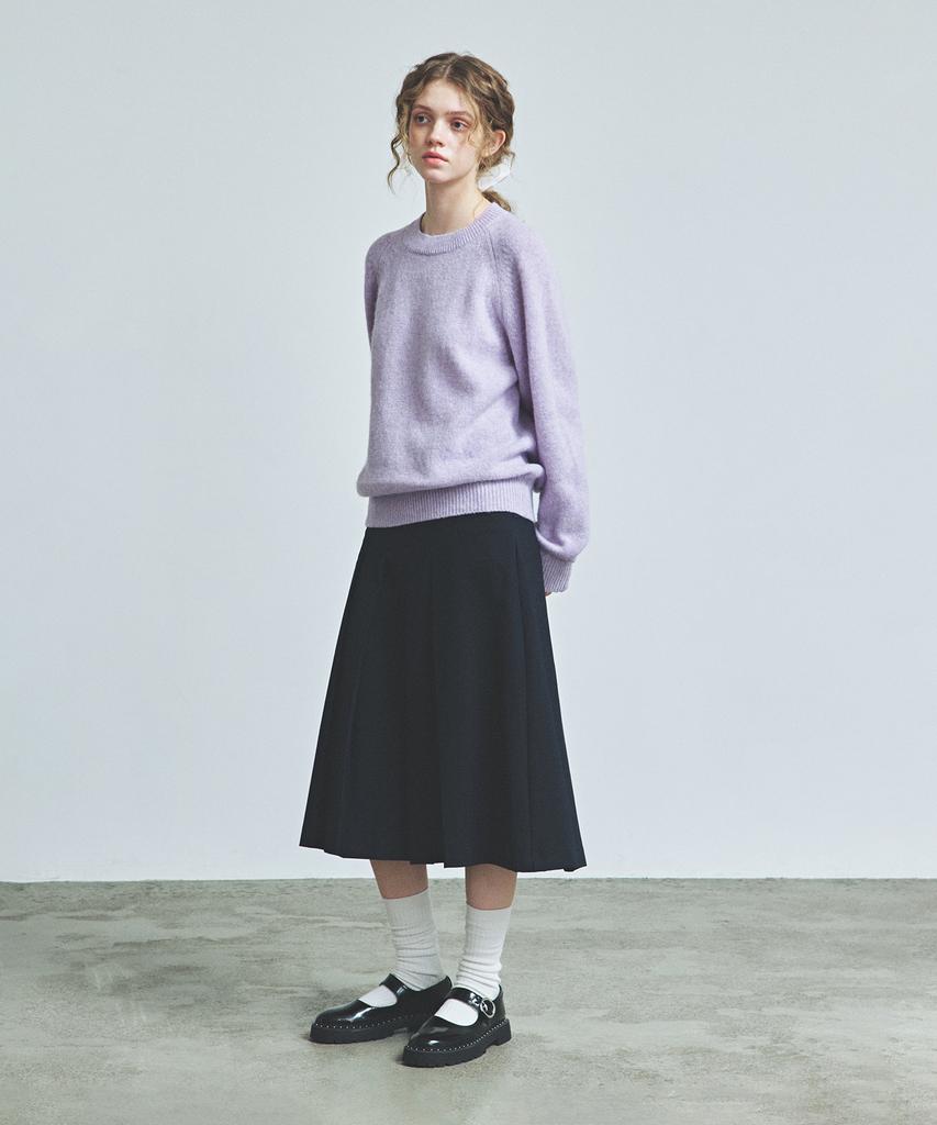 KNITTED Shaggy Dog 100% Wool Round Knit Lavender