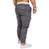Men Cargo Pants Ankle-banded Thin Multi Pockets Drawstring Elastic Waist Solid Color Gym Traning Sweatpants Long Outdoor Trousers