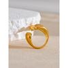 Yhpup Distinctive Unique Metal Geometric Golden Ring Chic Stainless Steel Charm Stylish High Quality Jewelry Bijoux New