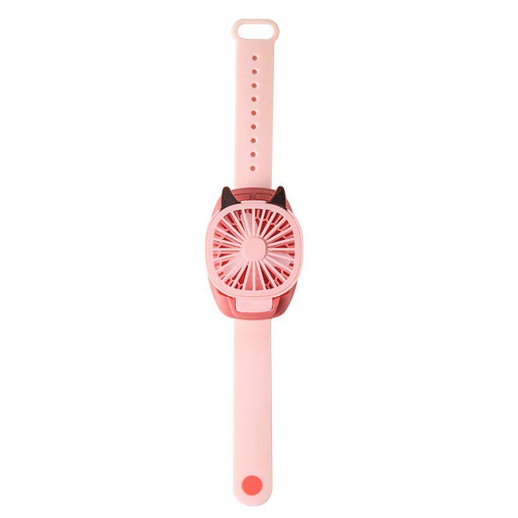Portable Fan Mini Fan Portable Watch Fan with Comfortable Wrist Strap Colorful LED Light Three-speed USB Charging