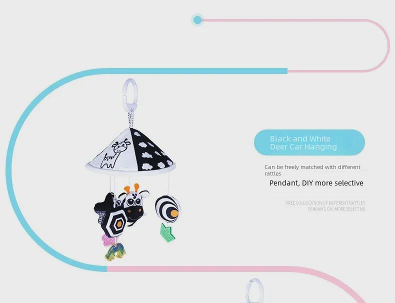 Aipinqi черно-белая подвесная машинка и детская кроватка игрушка-музыка для раннего образования