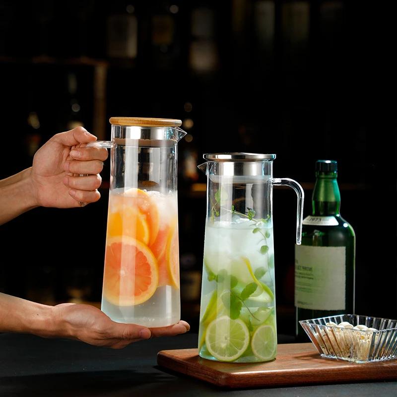 Drinkware Прозрачный чайник Контейнер для лимонада Холодный напиток Диспенсер Кувшин для воды Напиток Акриловый Диспенсер Кувшин С Крышкой