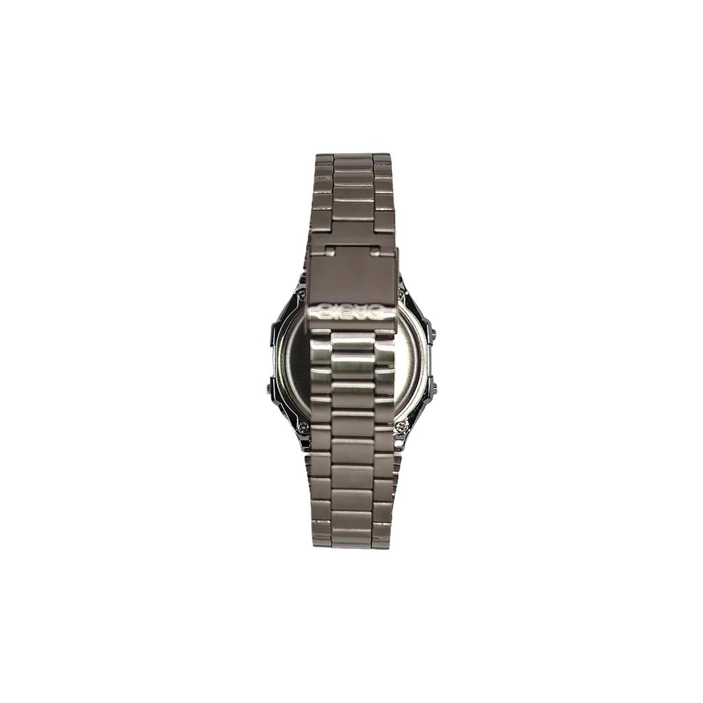 Casio Часы с кварцевым механизмом, стальным ремешком, унисекс, черный циферблат, A168WA-1W(Watch5--)
