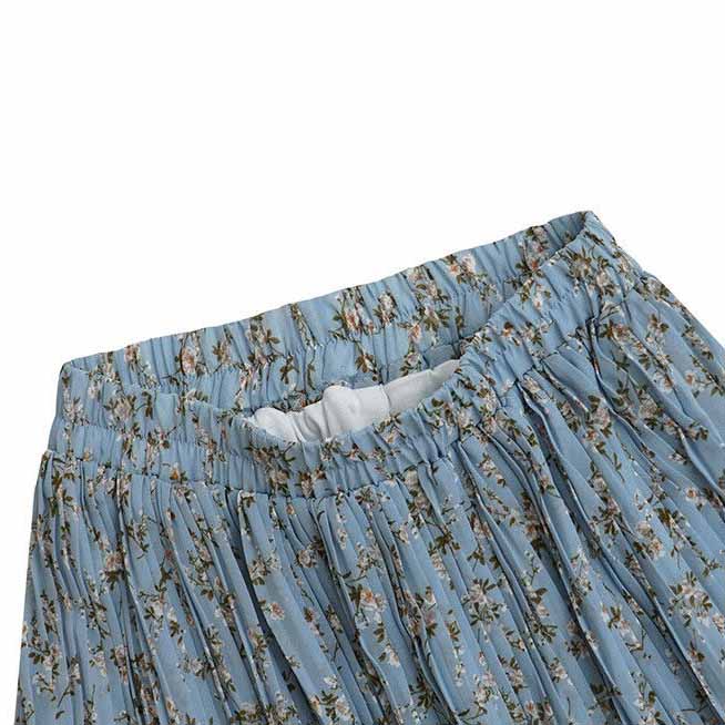 Сетчатая юбка с цветочным принтом, женская одежда, летняя элегантная винтажная юбка-миди на молнии с высокой талией, повседневная плиссированная юбка трапециевидной формы