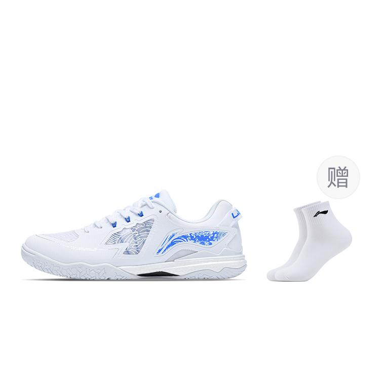 Li Ning Kirin 3.0 Амортизация, Износостойкие Низкие Кроссовки для Настольного Тенниса Унисекс Бело-Синие APPU029-1