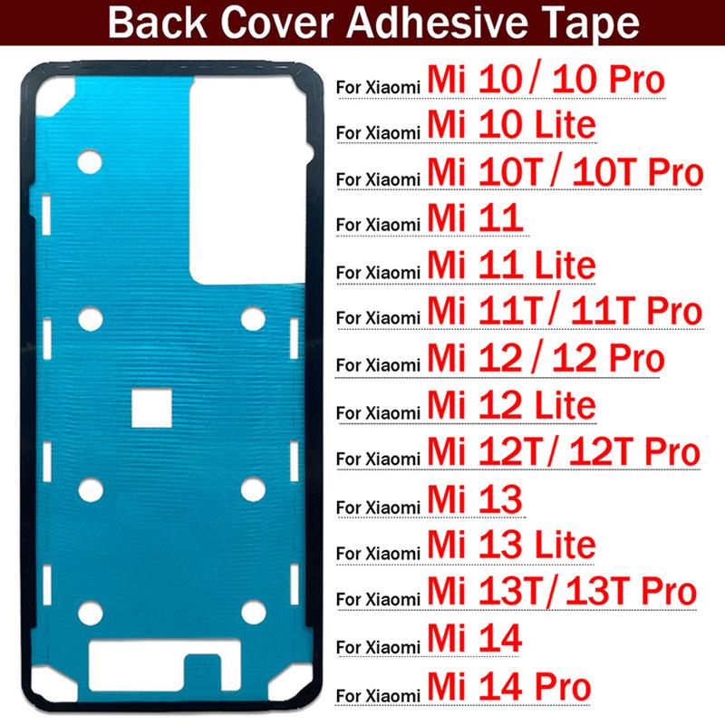 Новая клейкая наклейка на заднюю крышку для Xiaomi Mi 10 10T 11 11T 12 12T 13 13T 14 Pro Lite Водонепроницаемая наклейка на заднюю крышку