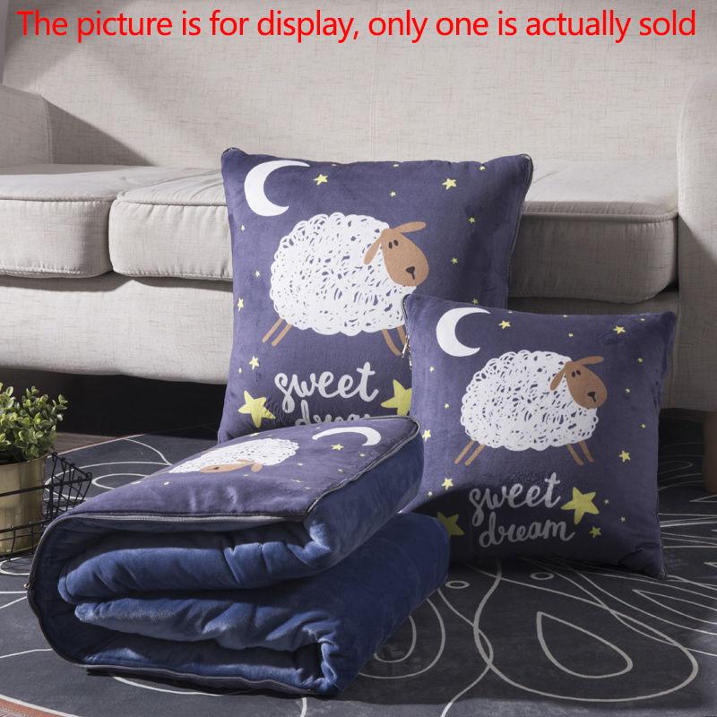 Зимняя подушка двойного назначения, коралловая бархатная подушка, переменное одеяло, подушка для домашнего дивана, автомобильный теплый артефакт