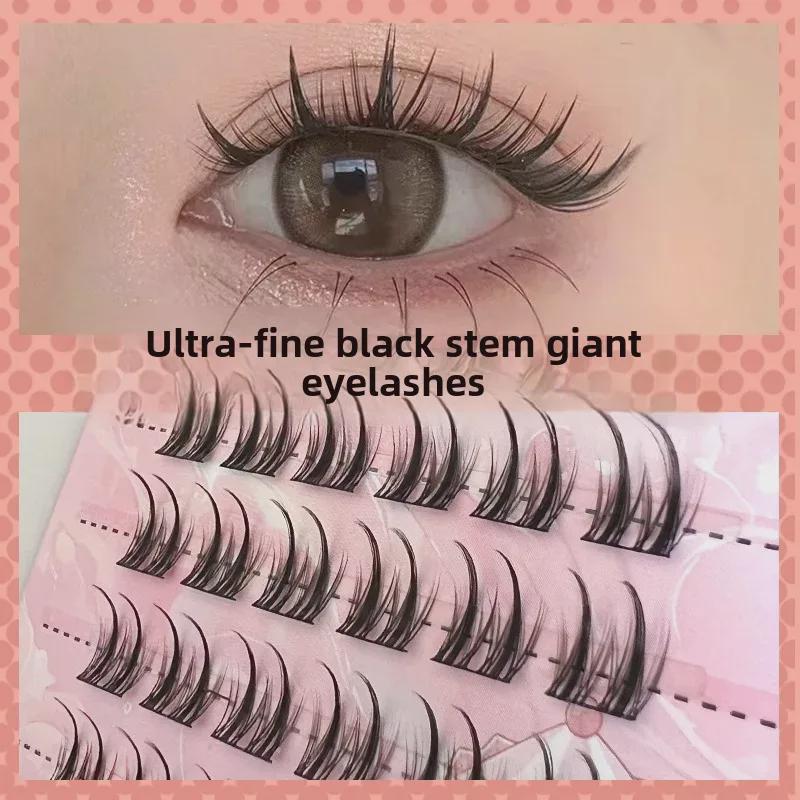 Накладные ресницы Yue Jiao Niang с двойным кончиком в стиле «кошачий эльф», густые и естественные