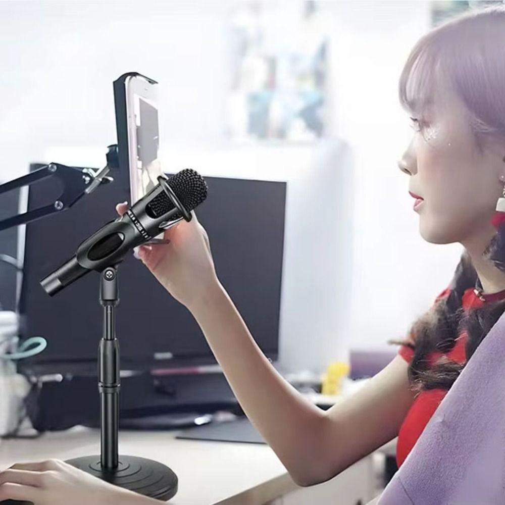 360° Rotating Recording Microphone Holder Sturdy Foldable Microphone Clip Desk Mount