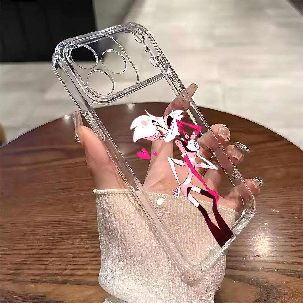 Чехол для телефона Angel Dust H-Hazbin H-Hotel для iPhone 17 16 15 14 13 12 11 Mini Pro Max Plus Прозрачная крышка