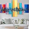 5 Pieces Wall Art Canvas Painting Abstract City Landscape Poster Pictures Modern Home Decoration Living Room Modular Framework