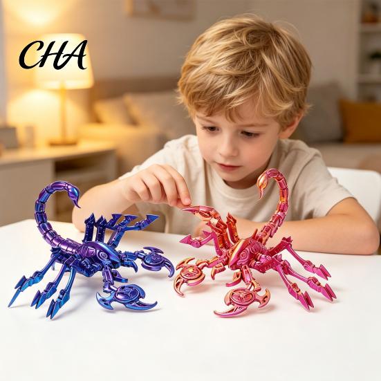 Сенсорная игрушка для снятия стресса, Механическая фигурка скорпиона с подвижными суставами, 3D-печатная модель меха с гибкими соединениями, Движущаяся фиджет-игрушка, градиентный цвет