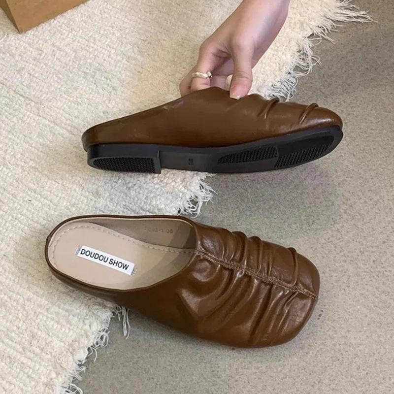 Fashion Flats Women Slippers Designer Summer Mules Shoes Slingback Sandals 2025 Fashion Woman Shoes Casual Flip Flops Mujer Zapatillas