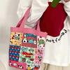 Милая иллюстрация напечатанная сумка-ведро холщовая сумка сумка для девочки сумка с сердечком сумка для бэнто работа маленькая сумка