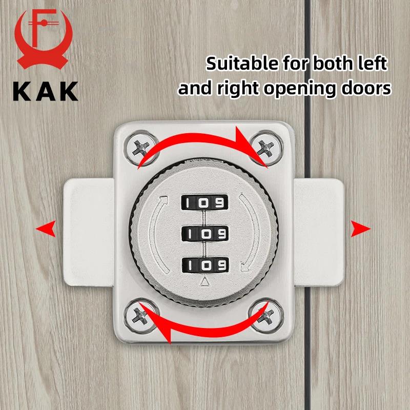 KAK 3 Digit Security Cabinet Password Locks Non-Punch Keyless Door Lock Latch Combination Code Child Safety Lock Anti-theft 4