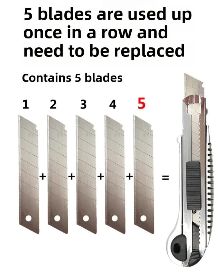 Damaly Utility Knife 5-round Wallpaper Knife Paper Cutter Stainless Steel Wallpaper Knife Multi-purpose Cutter