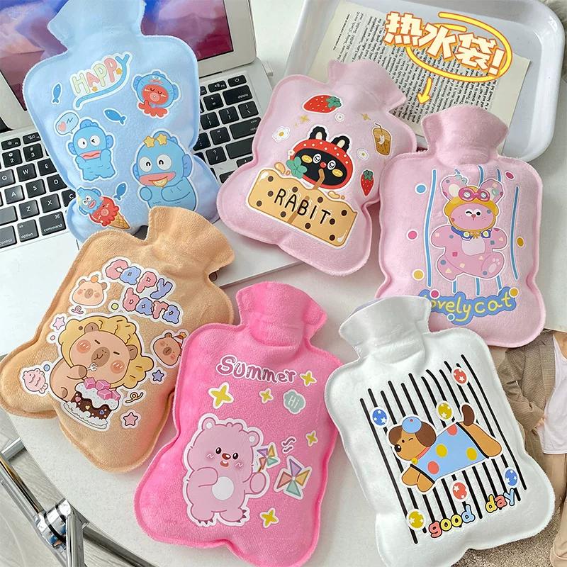 Hot Water Bag Water Injection Bed Warm Hands and Feet Hot Compress Hot-Water Bag Irrigation Thickened Flocking Explosion-Proof Small Size Hand Warmer