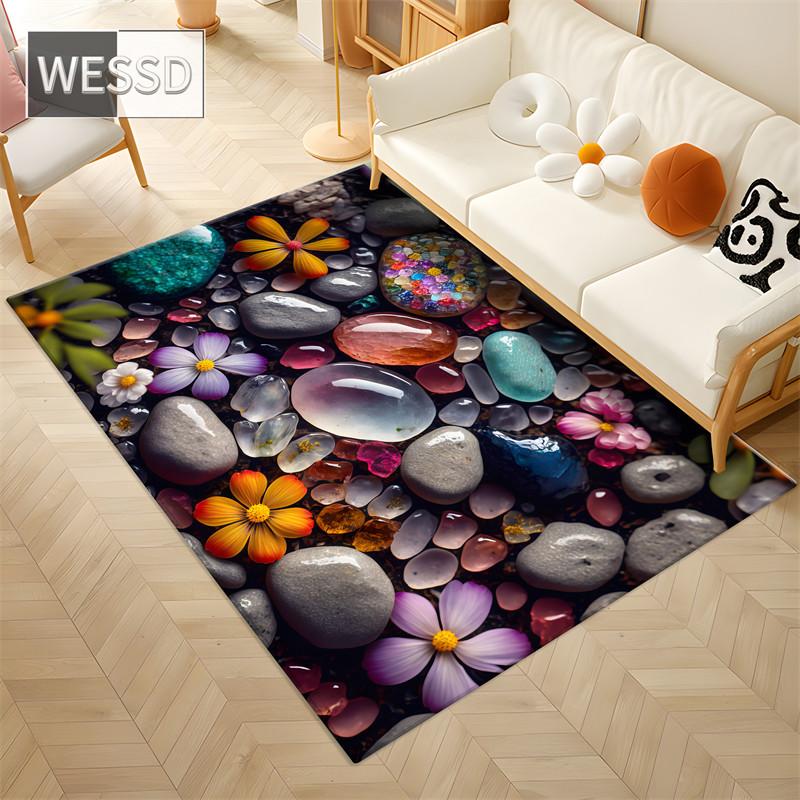 3D ковер, цветной каменный ковер, мягкий ковер в спальне, милый коврик для прихожей, впитывающий напольный коврик для туалета, большой коврик для ванной комнаты