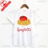 Футболка «Спагетти» Забавная футболка с едой Футболка для гурмана Футболка с пищевым юмором Футболка со смешной надписью Глупые топы Больше спагетти, меньше апсетти