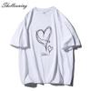 Shellsuning Kawaii футболки с принтом в виде сердца женские летние простые свободные футболки с круглым вырезом повседневные хлопковые женские топы на мягкой основе