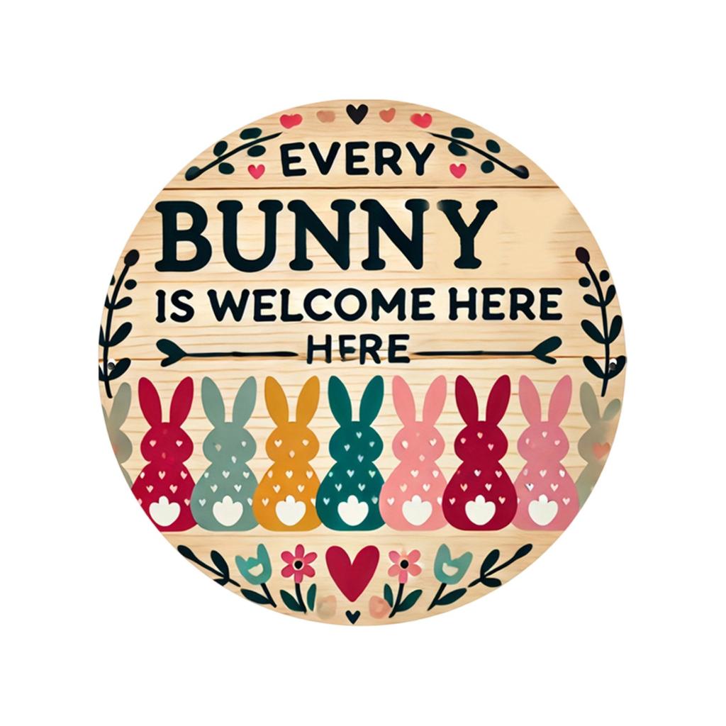 Пасхальный кролик Пасхальное яйцо Украшения для вечеринки Деревянные круглые таблички Подвесные Праздничная атмосфера Добро пожаловать на двери