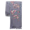 Winter Scarf Embroidery Flower Pattern Tassel Trim Long Scarf Ethnic Style Thickened Warm Women Shawl