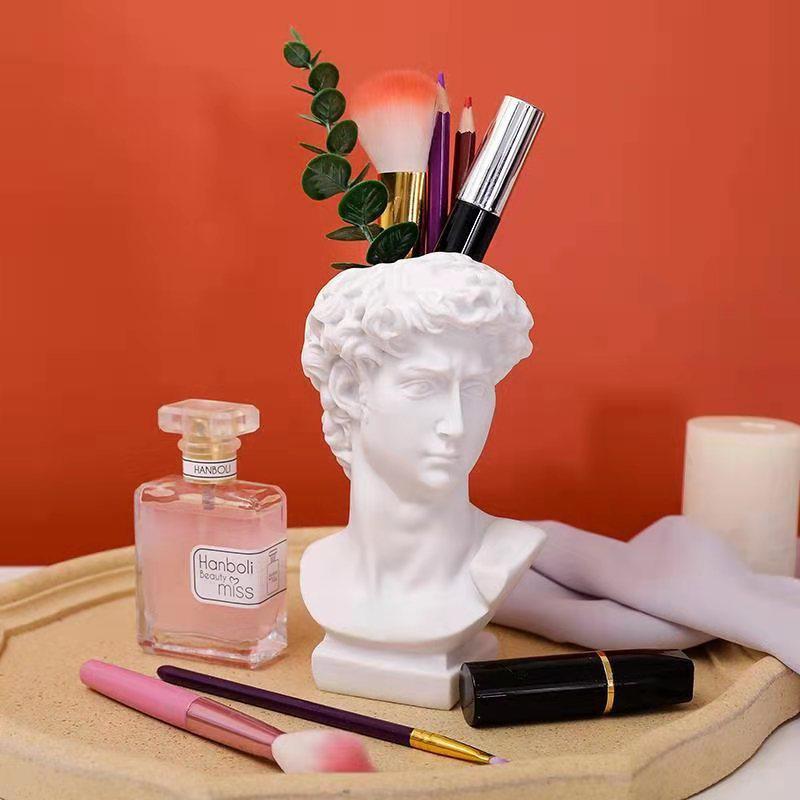 Скандинавский держатель для ручек «Давид» и ваза для икебаны: Креативный органайзер для кистей для макияжа и декоративный цветочный горшок