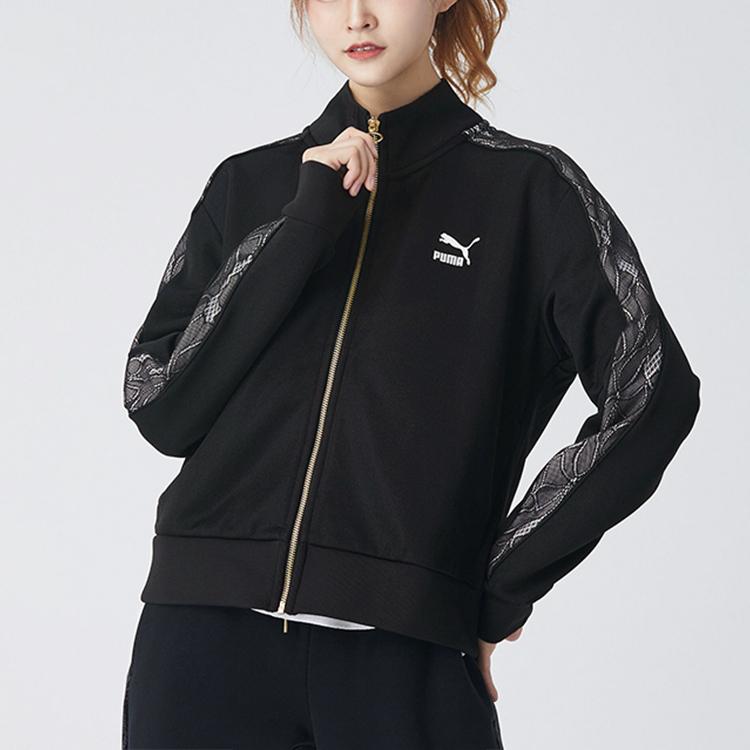 Puma Роскошная утепленная вязаная куртка на флисовой подкладке Женские топы Черный 530307-01