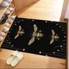 Golden Bees On Black Background Floor Mats for Living Room, Bedroom and Room Decoration Are Suitable for Gifts.